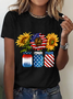 America Sunflower Cotton T-Shirt