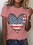 American Flag Heart Cotton T-Shirt