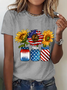 America Sunflower Cotton T-Shirt
