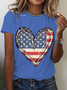 American Flag Heart Cotton T-Shirt