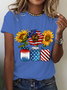 America Sunflower Cotton T-Shirt