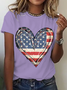 American Flag Heart Cotton T-Shirt