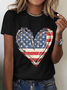 American Flag Heart Cotton T-Shirt