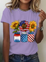 America Sunflower Cotton T-Shirt