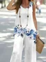 Women's Floral Print Casual Vest and Pants Two-Piece Set