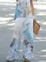Women's Abstract Print Casual Vest and Pants Two-Piece Set