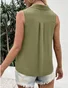 Women's Sleeveless Tank Top Summer White Plain Buckle Stand Collar Daily Going Out Simple Top