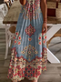Women's Floral Print V-Neck Short Sleeve Casual Dress