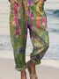 Square Neck Cotton And Linen Floral Ethnic Jumpsuit