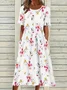 Women's Floral Print Crew Neck Dress