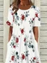 Women's Floral Print Crew Neck Dress