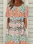 Women's Floral Print Crew Neck Dress