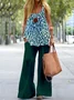 Vintage U-Neck Geometric Two-Piece Set