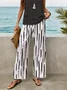 Women's Striped Printed Casual Vest Pants Two-Piece Set