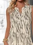 Loose V Neck Casual Striped Tank Top