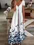 Women's Floral Print Casual V-Neck Short Sleeve Dress