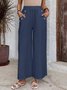 Women's  Elastic Waist H-Line Wide Leg Pants Daily Going Out Pants White Casual Split Joint Plain Spring/Fall Pants