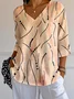 Women's V-neck three-quarter sleeve T-shirt