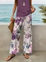 Women's Floral Print Casual Vest and Pants Two-Piece Set