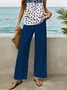 Women's Floral Print Casual Vest and Pants Two-Piece Set