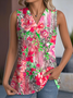 Casual Cotton-Blend V Neck Loose Tank Top