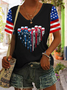 Women's Vintage Flag Print T-shirt