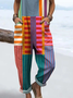 Women's H-Line Overall Square Neck Daily Going Out Casual Printing Striped Spring/Fall Long Jumpsuit Romper