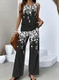 Crew Neck Casual Floral Regular Fit Two-Piece Set