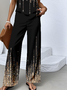 Casual Crew Neck Regular Fit Gradient Pattern Two-Piece Set