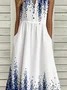 Casual Loose Buckle Notched Dress