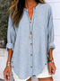 Loose V Neck 3D Printing Casual Shirt