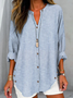 Loose V Neck 3D Printing Casual Shirt