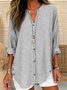 Loose V Neck 3D Printing Casual Shirt