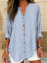 Loose V Neck 3D Printing Casual Shirt