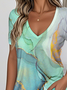 Casual Random Print Loose Crew Neck T-Shirt