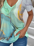 Casual Random Print Loose Crew Neck T-Shirt