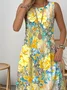 Cotton Crew Neck Simple Loose Dress