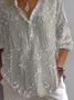 Women's Floral Print Casual Button-Down Shirt