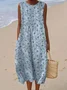 Simple Painting Regular Fit Cotton Dress With No