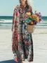Women's Vintage Art Print Casual Dress