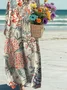 Women's Flowers Art Print Casual Dress