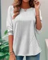 Casual round neck long sleeve T-shirt