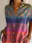Women's Short Sleeve Shirt Summer As Picture Floral Printing Shirt Collar Daily Going Out Casual Top