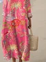 Women's Vintage Flowers Art Print Dress