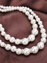 Fashion Imitation Pearl Beaded Necklace Temperament Diamond Double Layer Pearl Sweater Long Chain Necklace