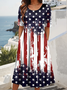 Crew Neck Casual Dress With No