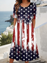 Crew Neck Casual Dress With No