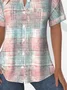 Loose Shawl Collar Simple Linen Blend Shirt