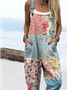 Others Casual Multicolor Block Bib Pants