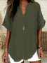 Women's V-Neck Short Sleeve Casual Shirt